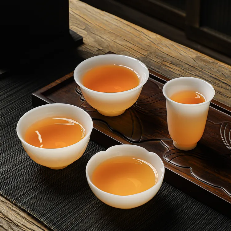 冰种璞玉瓷手工主人杯观茶品茗功夫茶杯家用单杯泡茶专用茶具器具