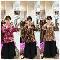 深圳8662新中式国风太太服老钱风丝缎阔太上衣