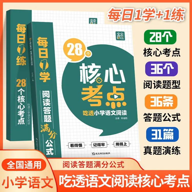 【天天向上】28个核心考点小学语文阅读小学通用视频讲解优价好书商品图