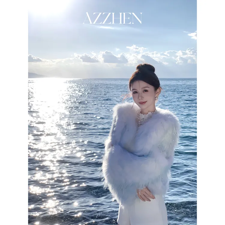 （秋势力周）AZZHEN【气韵美人】进口貉子毛车条水貂拼接外套皮草外套