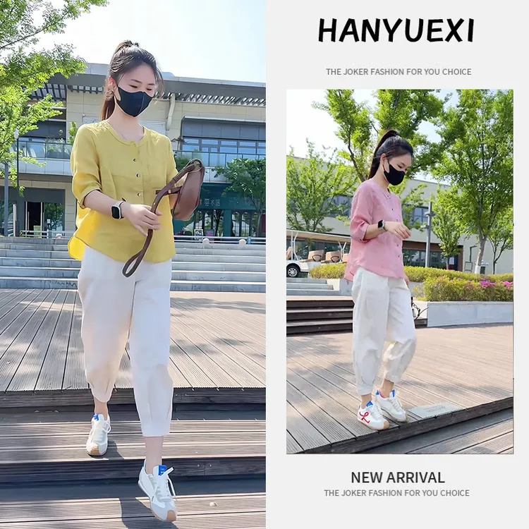 【现货】夏季一整套女装2025新款减龄时尚中长袖衬衫休闲裤两件套