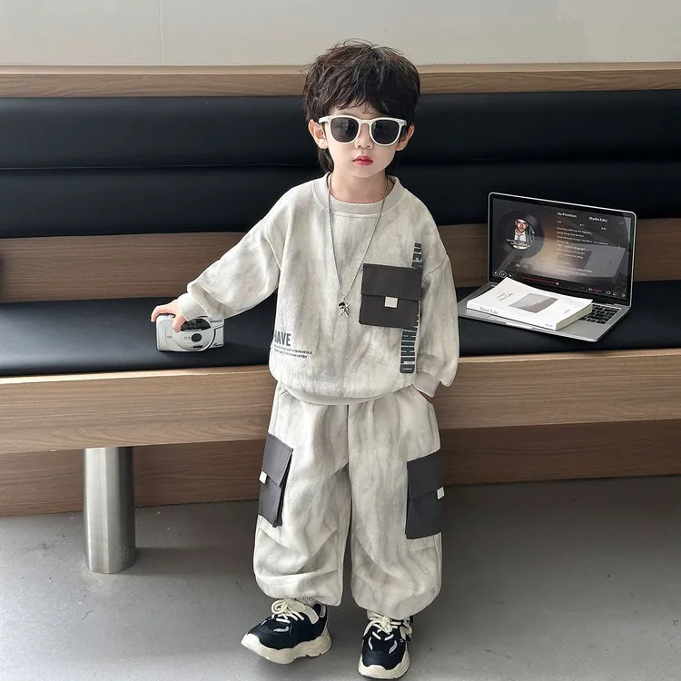 YeeHo0life/英氏【秋冬上新】男童卫衣套装秋季2025新款儿童洋气套