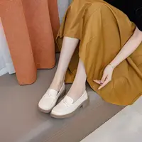 【朵苮品牌】英伦百搭单鞋乐福鞋女厚底乐福鞋新款真软皮1133