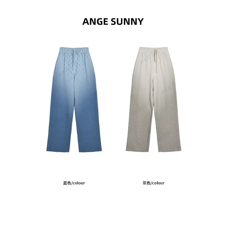 ANGE SUNNY【小月亮渐变运动裤】抽绳脚口收束长裤时尚新款