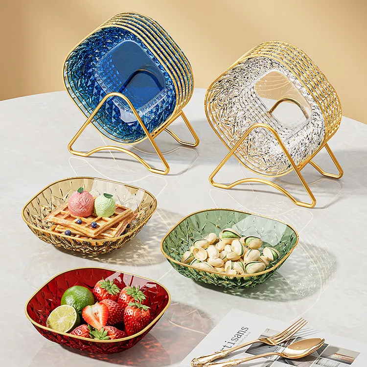 新款轻奢吐骨碟家用透明水果盘高档餐桌骨碟盘子小吃碟食品级碟