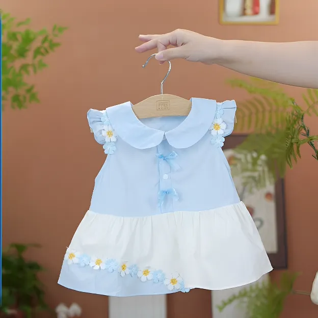 婴儿连体裙款款纯棉女宝宝洋气哈衣爬服满月薄款公主风衣服外出8