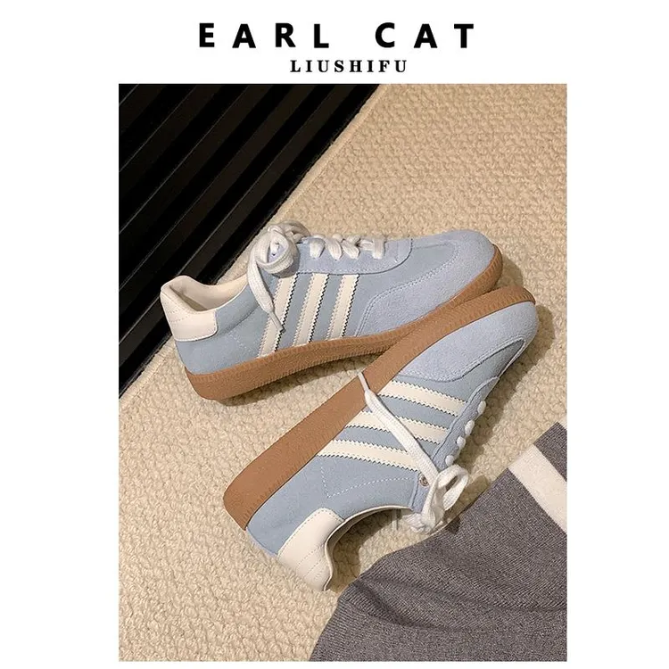 复古学院风德训鞋女软底舒适阿甘鞋休闲系带板鞋ins潮