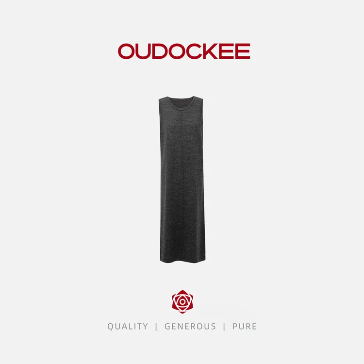 OUDOCKEE 鸥纪儿【绵羊毛】王者裙 无袖通勤背心连衣裙 LACAB636T