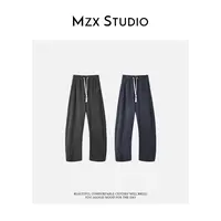 MZX 秋季全棉高级雾面感抽绳休闲款卫裤弯刀裤 KZ10353-P