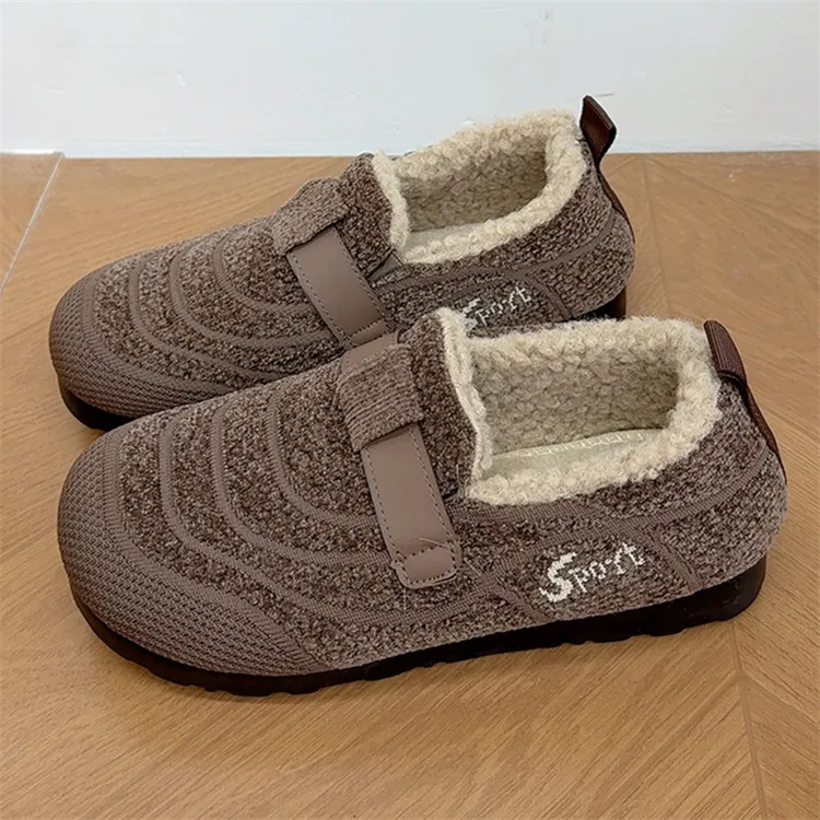 老北京布鞋女冬季新款加绒保暖博肯鞋外穿休闲厚底妈妈鞋女士棉靴