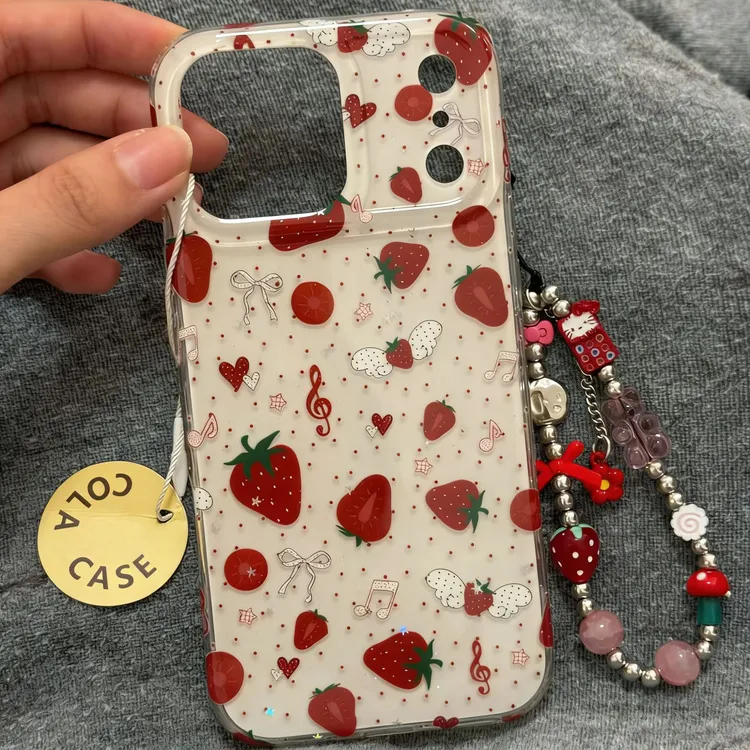 蝴蝶结草莓适用苹果17promax/16手机壳VIVOx300华为p80OPPO小米17