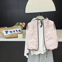 leomama女童粉色马甲棉服2025秋冬新款洋气儿童百搭外穿时尚背心