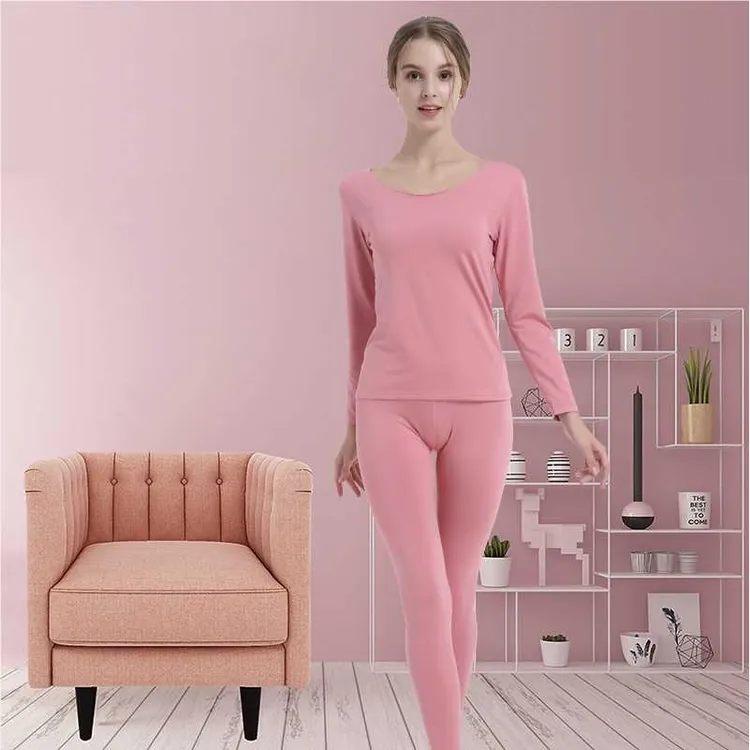 厂家微商爆款女士无痕保暖内衣女款套装秋衣秋裤
