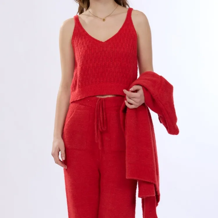 新款秋冬开衫三件套女长袖豆豆绒恒温蓄暖针织毛衣女装