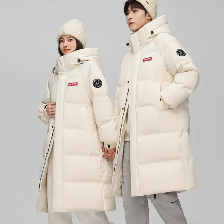 丝绵冬季新款过膝连帽中长款男女同款情侣棉服2025年加厚保暖时尚