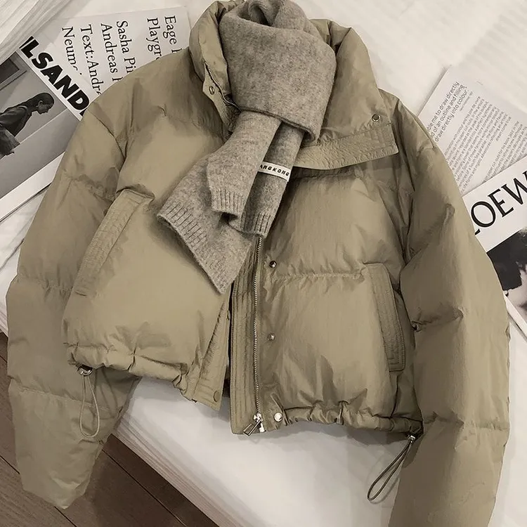 韩系短款棉服女2025冬季新款潮流亮面免洗pu皮显瘦百搭面包服