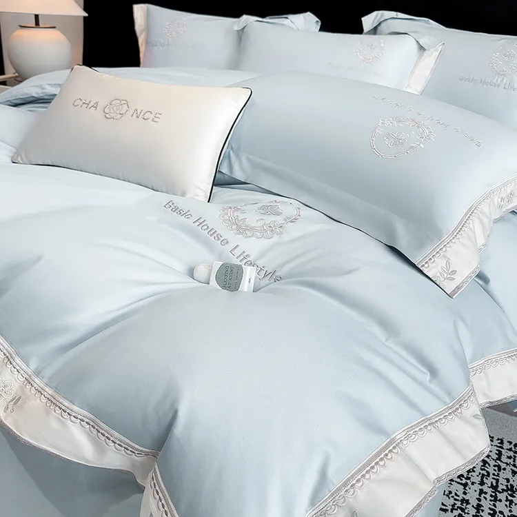 高级感A类200支长绒棉纯棉四件套100全棉床单被套亲肤1.8床上用品