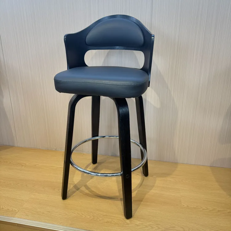 极简轻奢吧台椅收银前台椅子高脚凳现代简约酒吧椅可旋转靠背椅