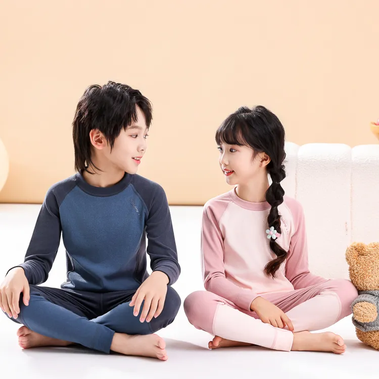 新款婴幼儿童秋衣秋裤保暖内衣德套装中大童青少年绒内衣打底秋冬