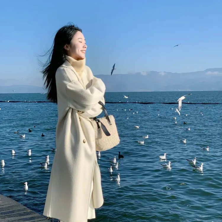 2025高级感双面羊毛大衣女秋冬季新款外套小个子韩系慵懒风长款