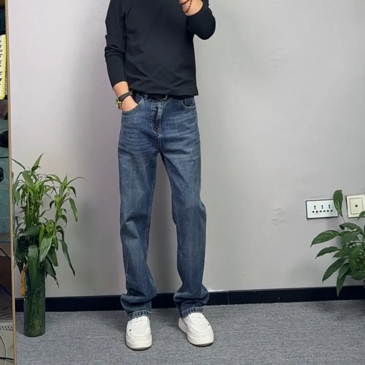 2025秋季新款牛仔裤男款爆款时尚男士复古宽松直筒休闲潮流长裤男