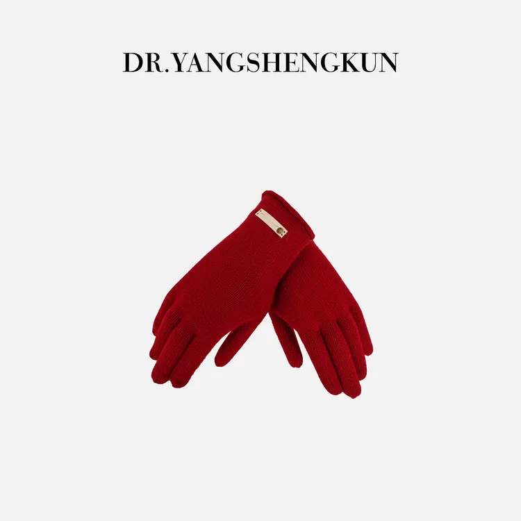 杨圣坤2025冬季新品100%山羊绒保暖针织户外防寒手套女ES2511906