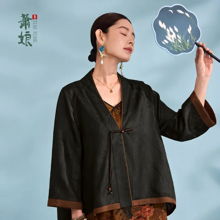 萧娘【苏洛】花罗香云纱新中式桑蚕丝中国风女短款外套1926