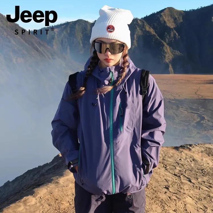 JEEPSPIRIT吉普冲锋衣男女2025新款春秋小个子户外防风三合一外套