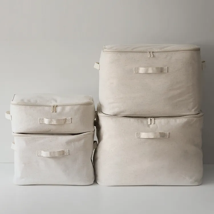 Vv小丸家日本布艺收纳袋箱衣柜防潮防尘袋家用装被子整理袋储物箱