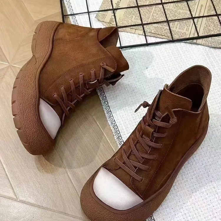 魅力脚步头层牛皮马丁靴