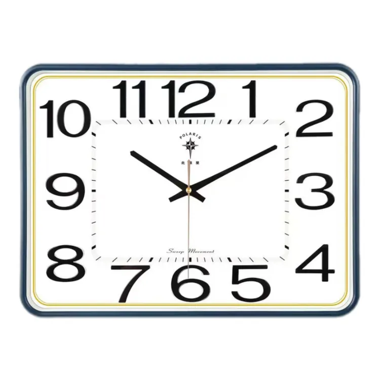 新款长方形大号挂钟简约静音客厅挂钟现代时尚立体字石英钟表家用
