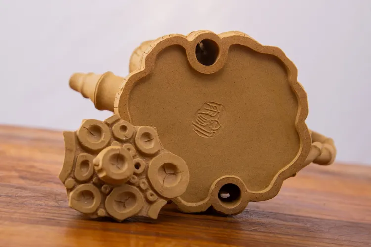 束竹黄金段泥泥280cc陶瓷全手工紫砂壶纯手工茶壶复古创意茶具