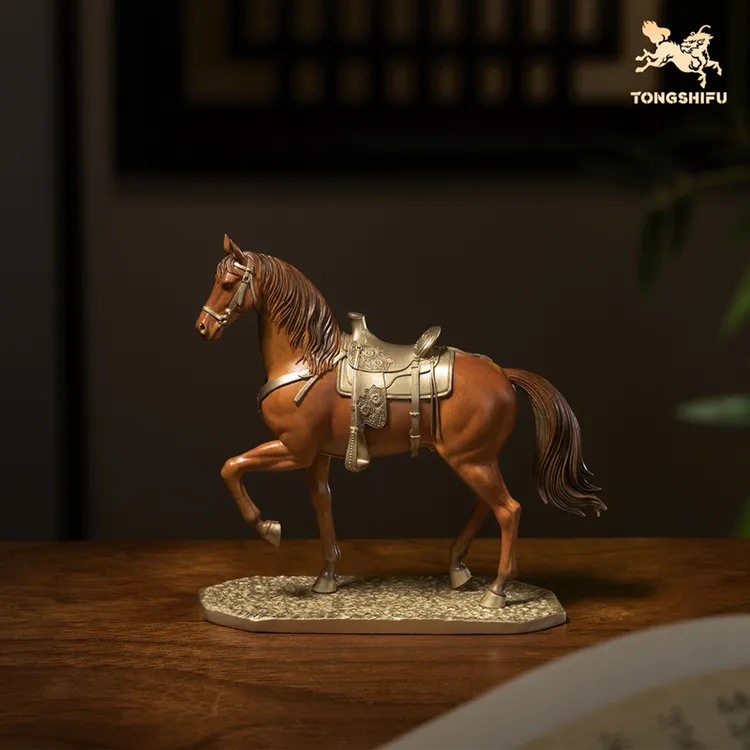 铜师傅《鞍上长风（小号）》办公室桌面生肖马摆件 家居装饰新年礼物商品图