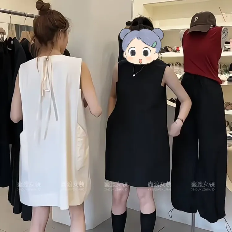 2025夏季新款时尚显瘦气质女士网红洋气连衣裙百搭款D9612