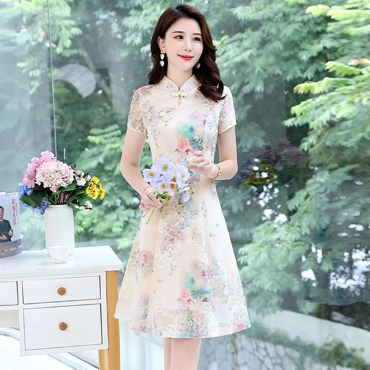 新中式旗袍连衣裙女夏季2025新款年轻款气质高端流行礼服裙子