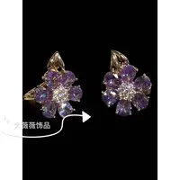 铜合金耳饰 轻奢紫色气质耳饰-67967