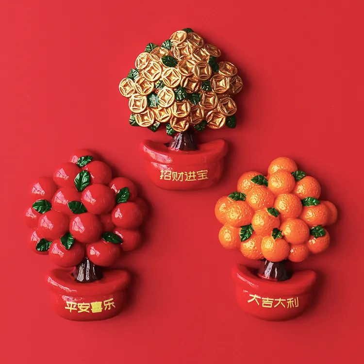 发财树冰箱贴 磁吸幸运树脂创意小众搞怪礼物冰箱装饰喜庆冰箱贴