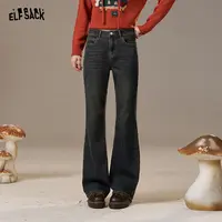 妖精的口袋复古微喇水洗牛仔裤女2025年秋冬新款显瘦时尚喇叭裤子