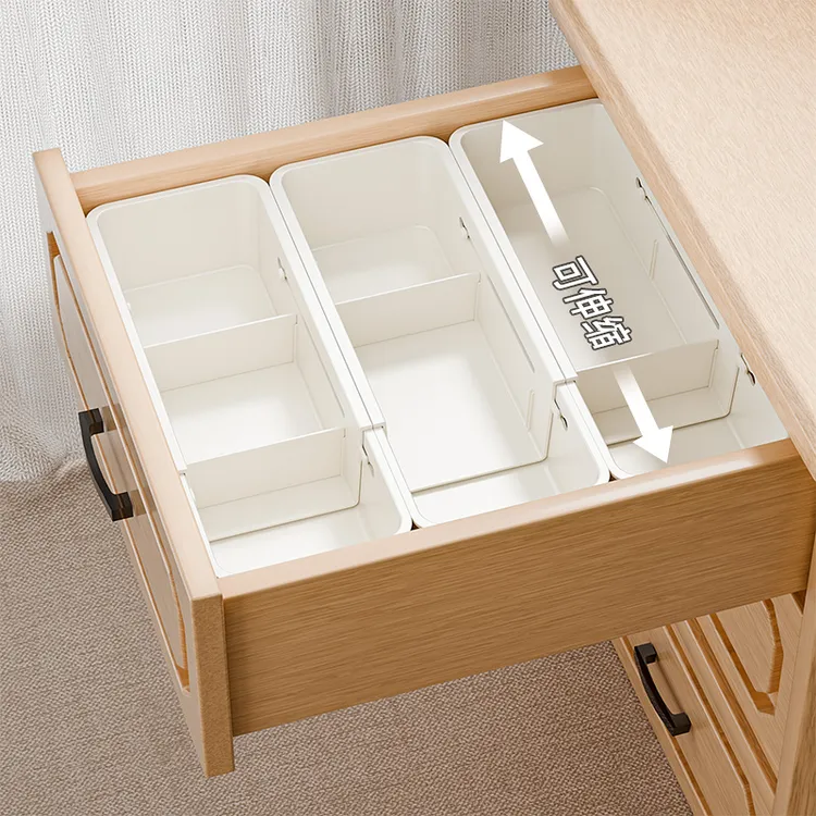 抽屉收纳盒分隔整理盒伸缩内置分格储物盒分类口红杂物整理收纳盒