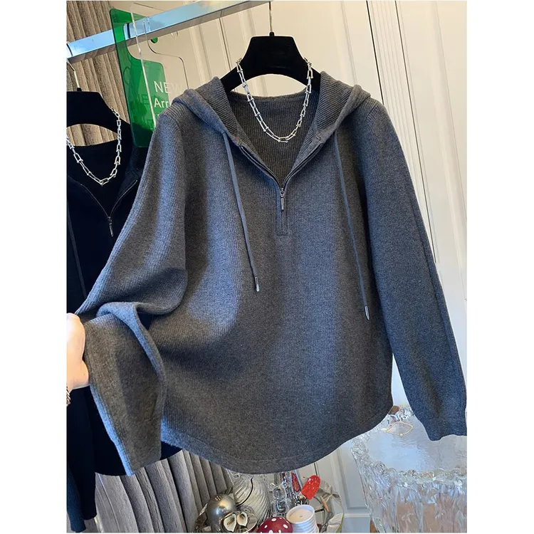 胖MM240斤大码慵懒风设计感磨毛连帽上衣打底衫女秋冬内搭T恤上衣