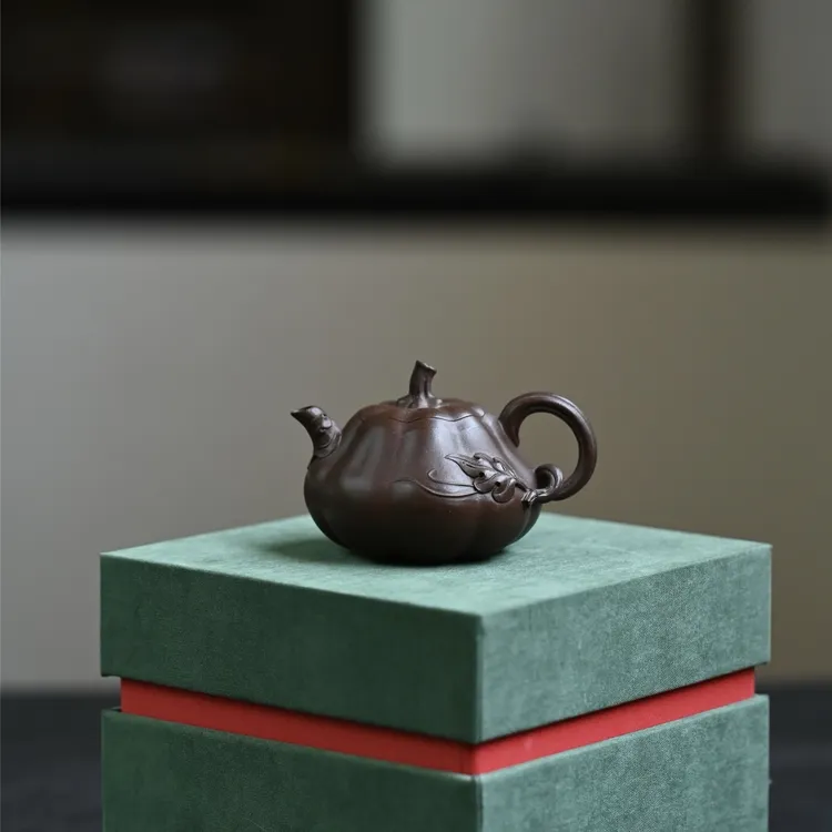 宜兴紫砂壶 精品小南瓜·全手工 小容量80cc 原矿紫泥料 精品茶具 