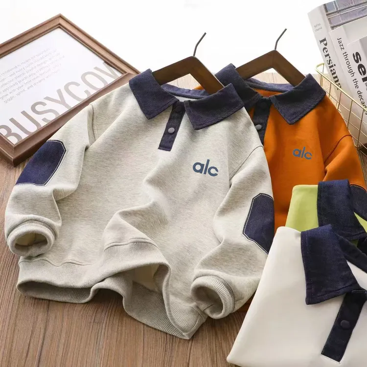 儿童卫衣男女童2025年新款爆款卫衣春秋款宽松polo领长袖打底