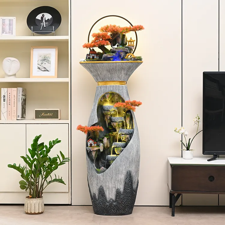 7192B枫泉逸境喷泉循环水景创意好物乔迁客厅风水轮流转流水摆件