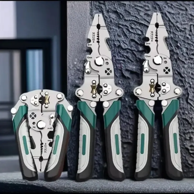 可折叠多功能12合1可拧螺丝分线滑轮设计削线皮多用途电工剥线钳