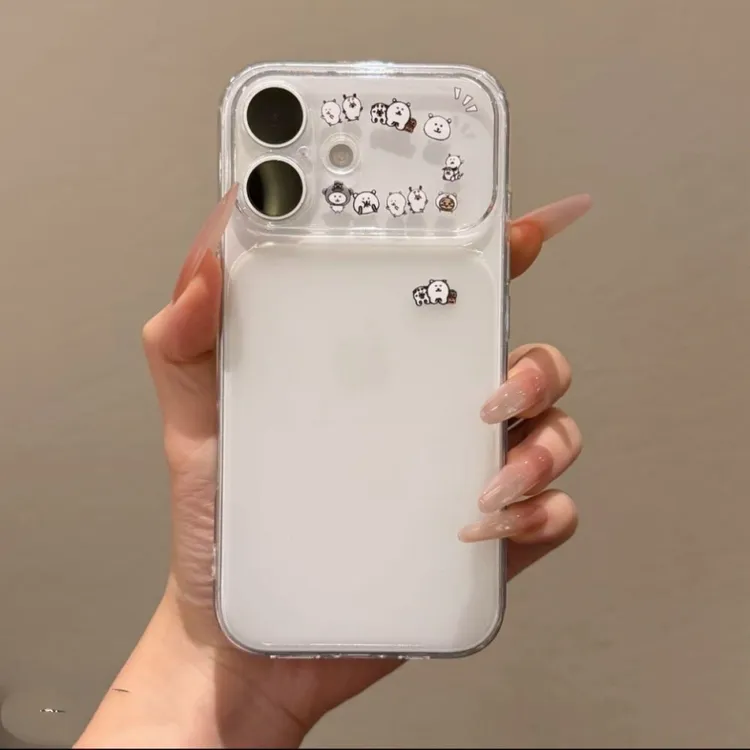 秒变大视窗自嘲熊苹果17Promax手机壳全包15/16Pro透明软壳14/13P