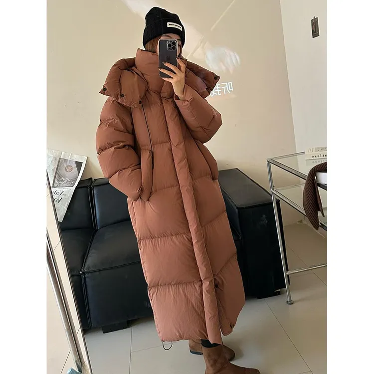 MM明摩秋嘉兴平湖羽绒服反季清仓过膝长款超大被子冬装新款女装连