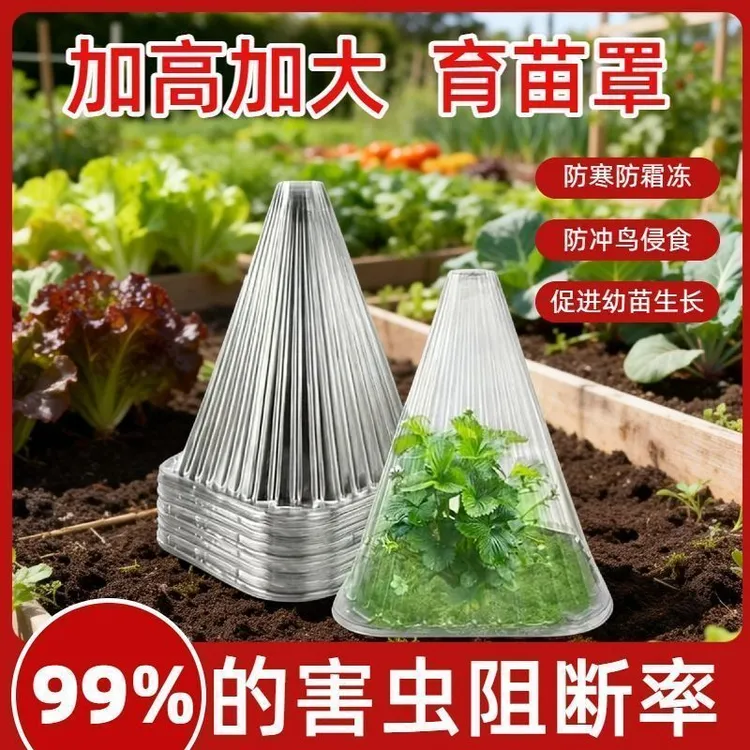 【50只活动!】加厚方形大棚植物钟罩免受鸟类霜冻伤害绿色育苗保护商品图