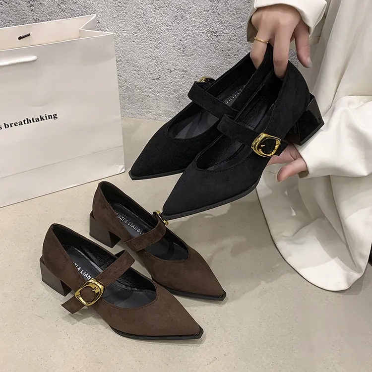 2025秋季新款晚晚风不累脚女款单鞋玛丽珍法式尖头小高跟秋款女鞋