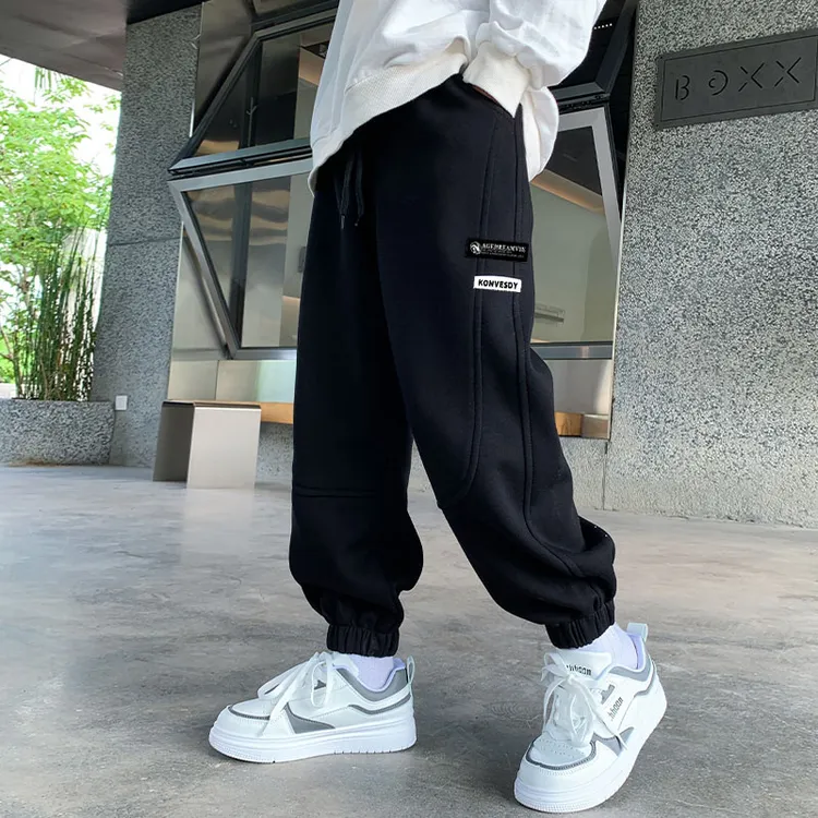 儿童运动裤男童秋冬季裤子加绒加厚卫裤女童长裤中大童休闲裤百搭