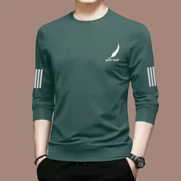 长袖春秋季休闲圆领秋衣长T宽松透气百搭长袖T恤打底衫